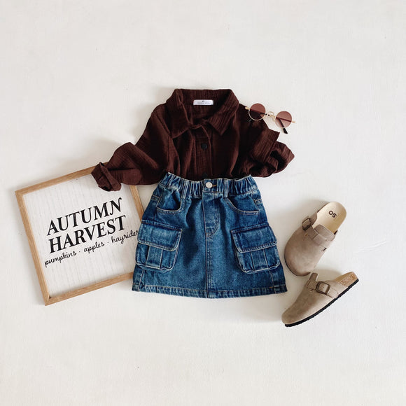Denim Cargo Skirt