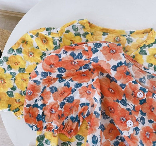 Floral Puff Sleeves Top
